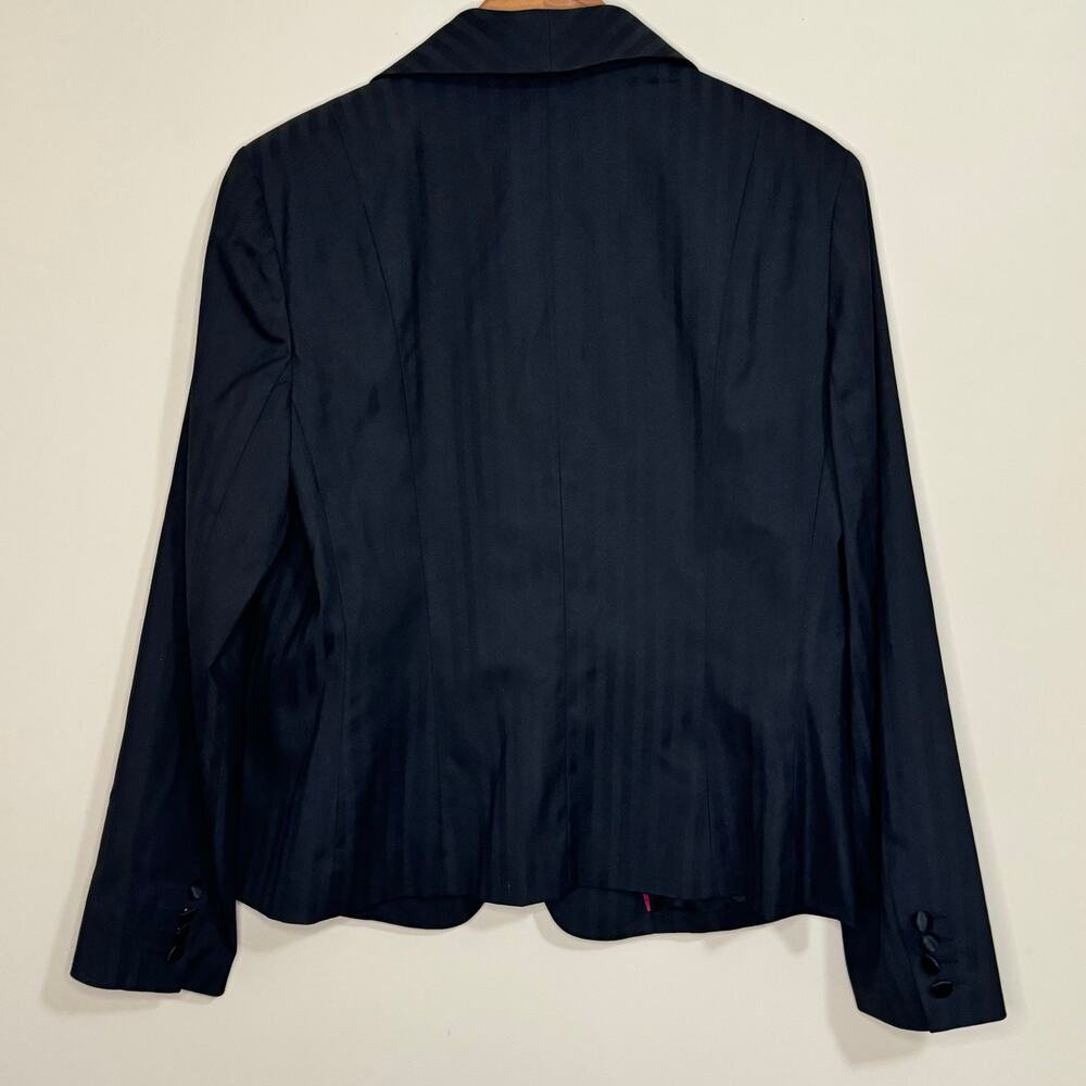 NWT Worthington Blazer Women's 16 Fits Like a 12 Black Stripe Suit Jacket Career